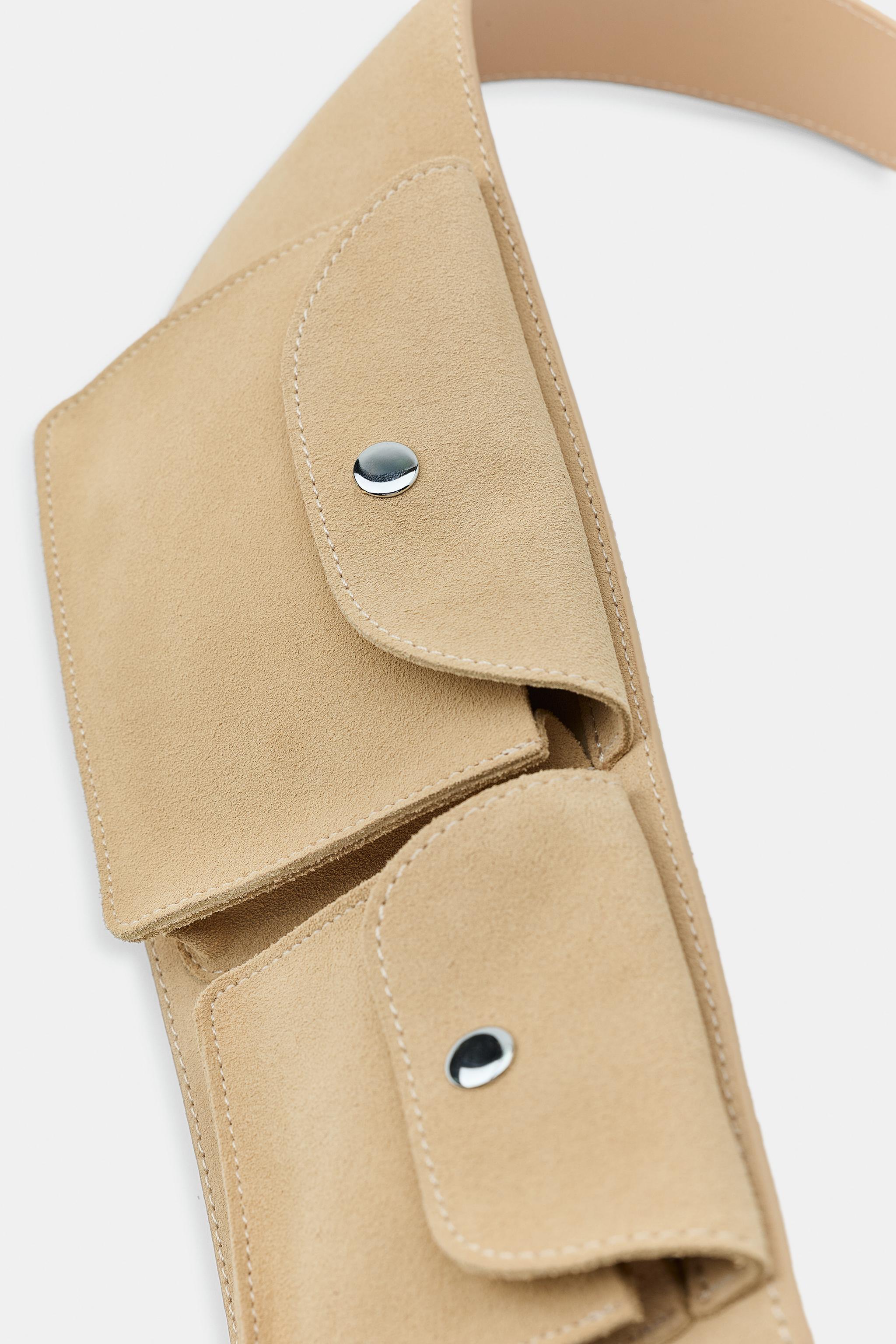 CEINTURE BANANE À POCHES EN 100% CUIR